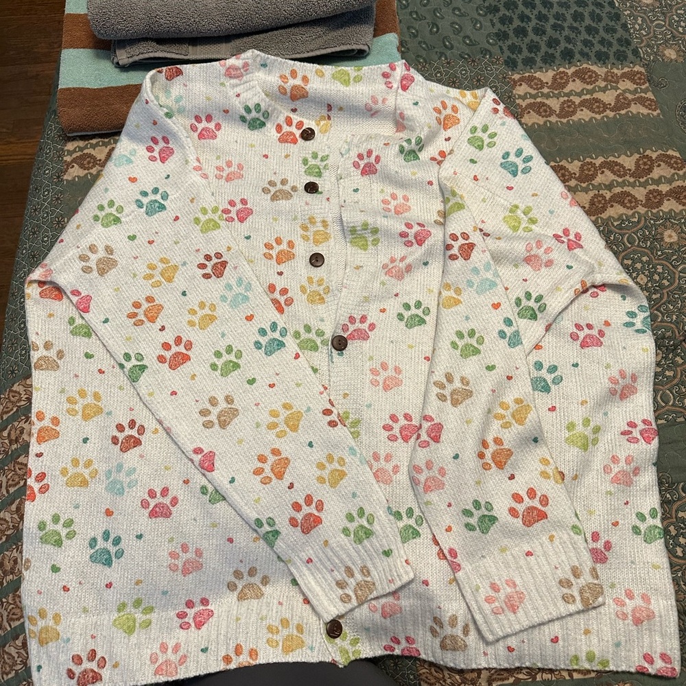 Colorful Paw Print sweater